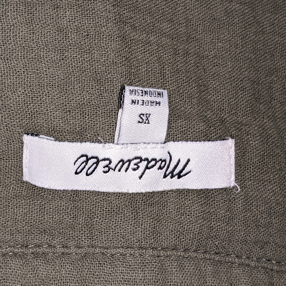MADEWELL ARMY GREEN SHORT SLEEVE SHORTS JUMP SUIT